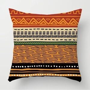 2 Accent Pillow Covers With Geometric Stripes